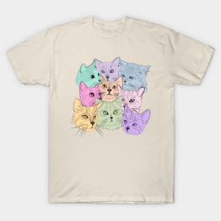 Pastel Cat Portraits T-Shirt